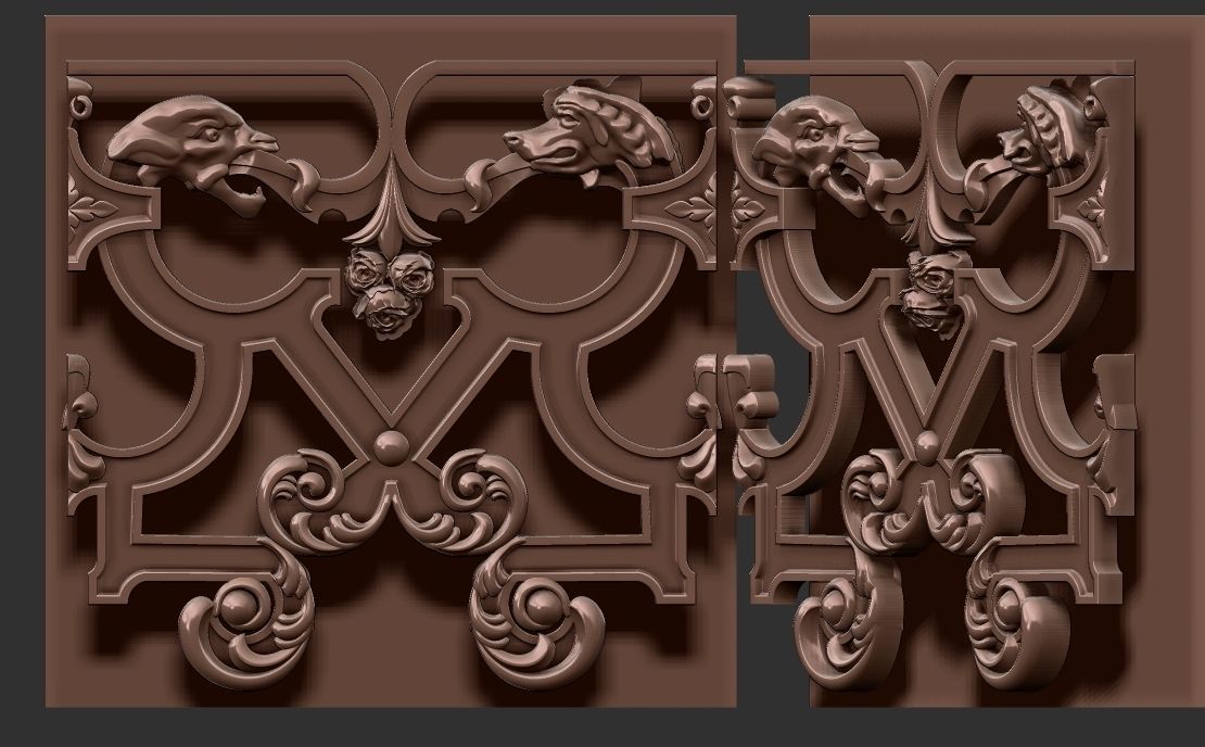 staircase castle ANTIQUE ornament 3D model_23