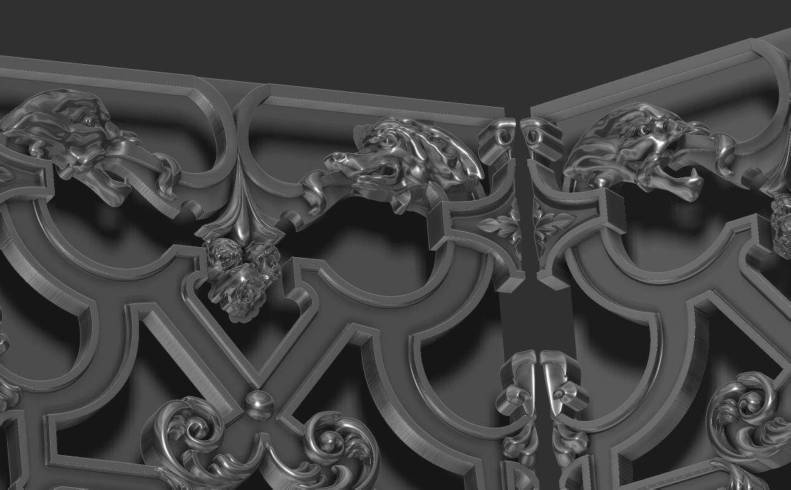 staircase castle ANTIQUE ornament 3D model_25