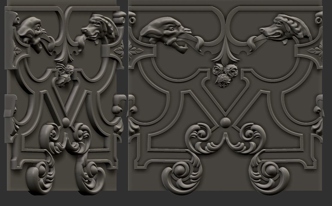 staircase castle ANTIQUE ornament 3D model_33