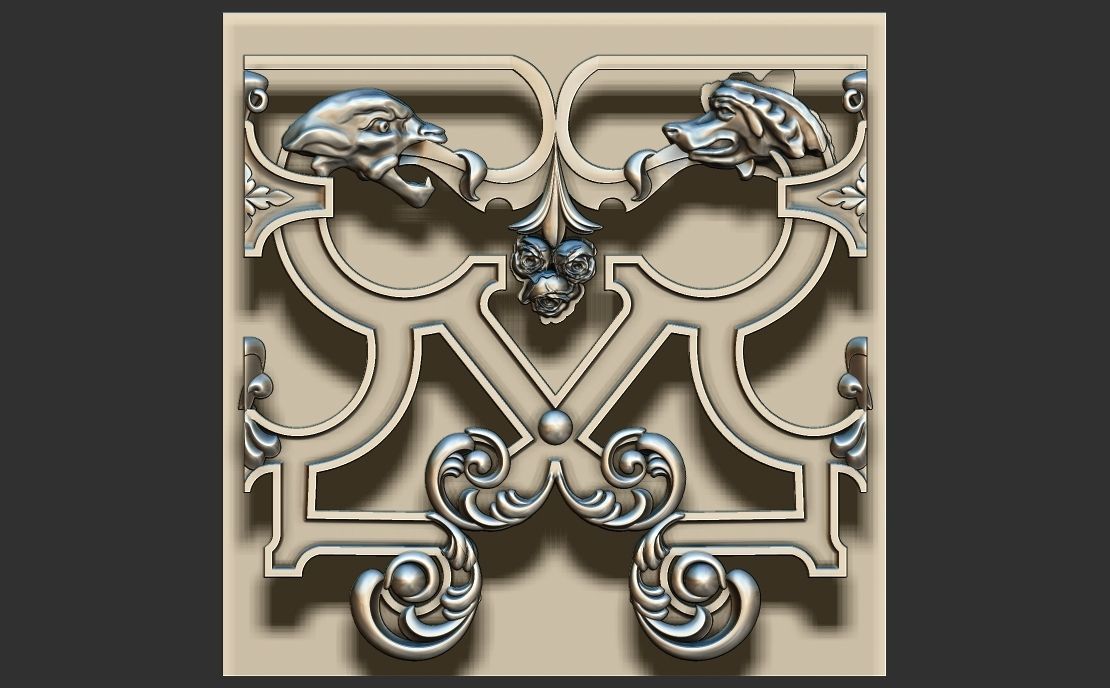 staircase castle ANTIQUE ornament 3D model_12
