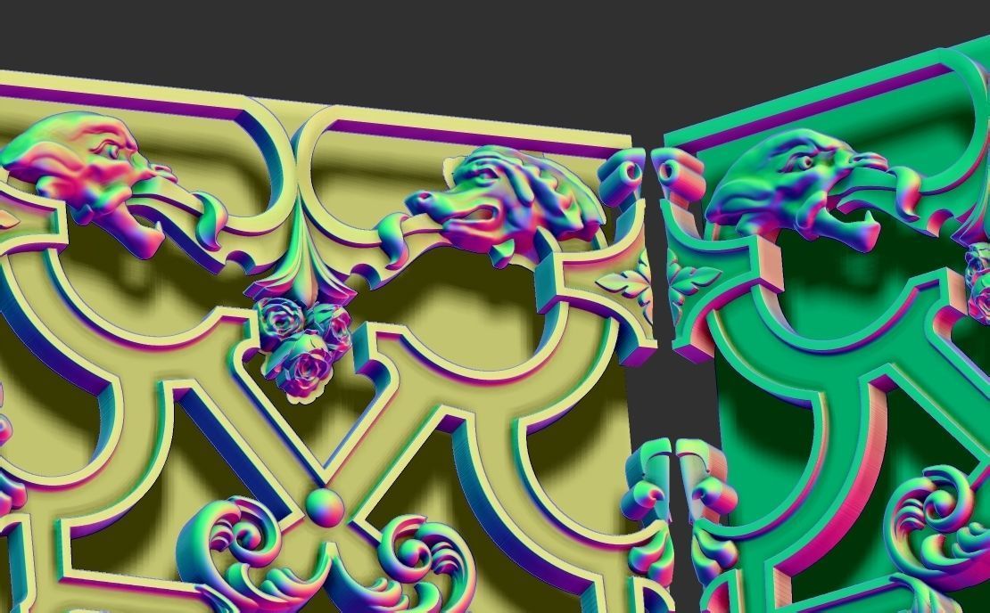 staircase castle ANTIQUE ornament 3D model_7
