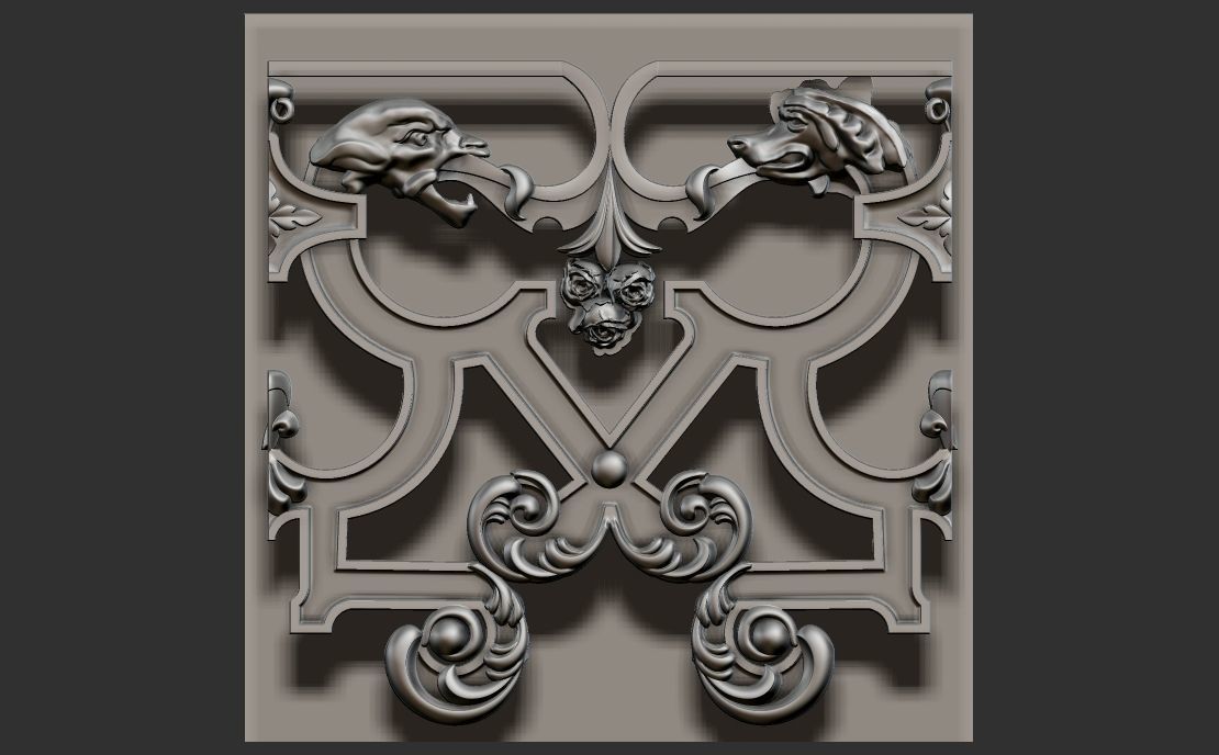 staircase castle ANTIQUE ornament 3D model_28