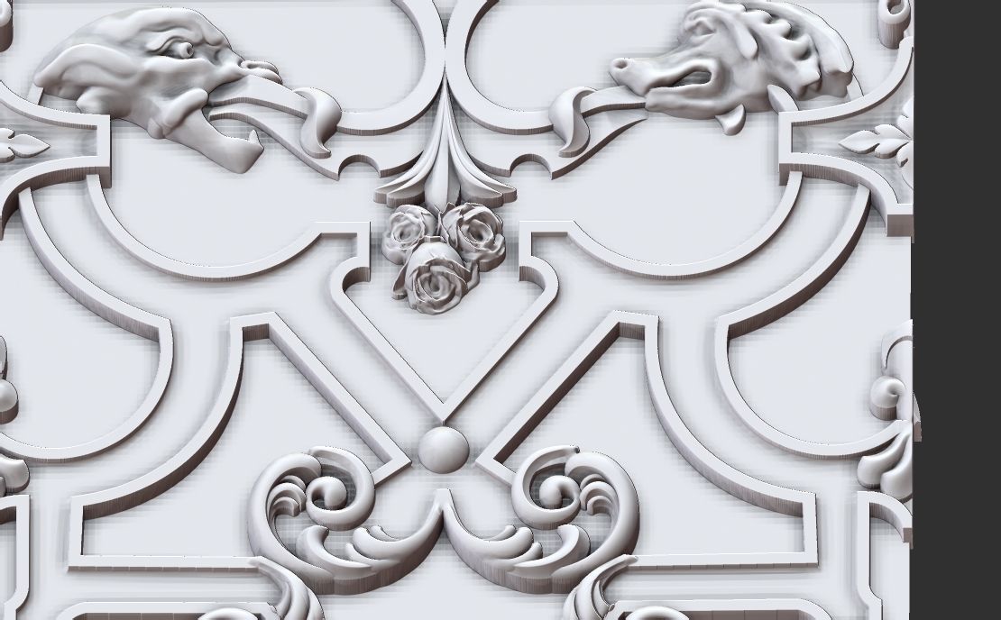 staircase castle ANTIQUE ornament 3D model_11