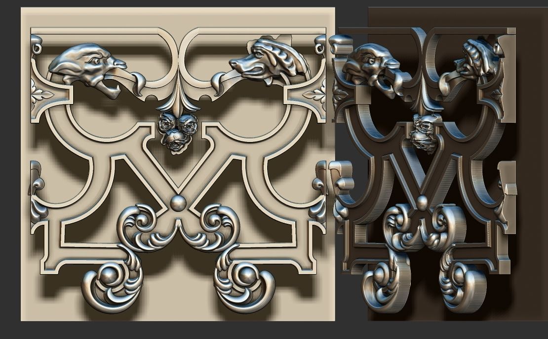 staircase castle ANTIQUE ornament 3D model_4