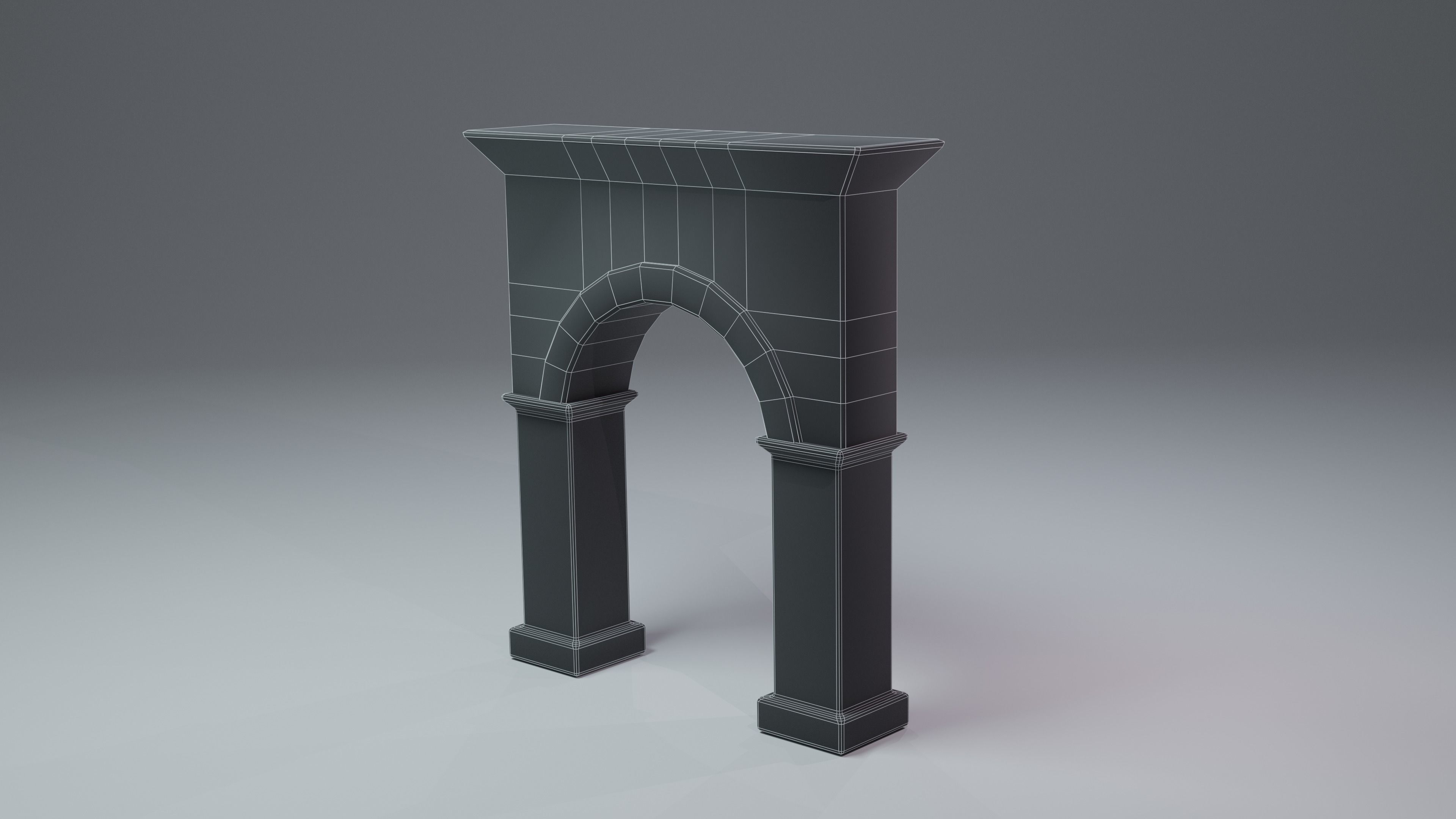 Old Stone Arch Low Poly - Game Ready Low-poly 3D model_8