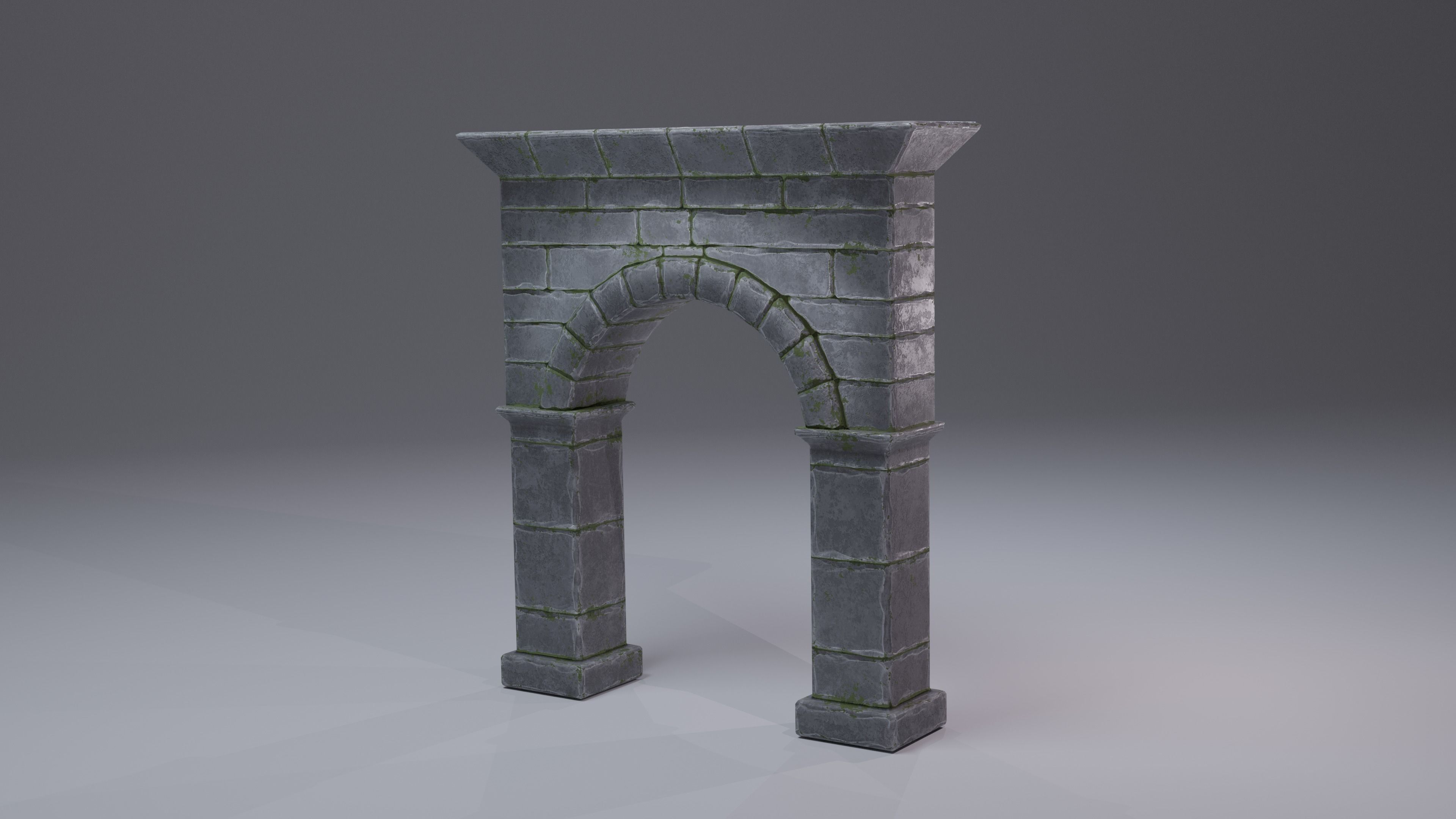 Old Stone Arch Low Poly - Game Ready Low-poly 3D model_1