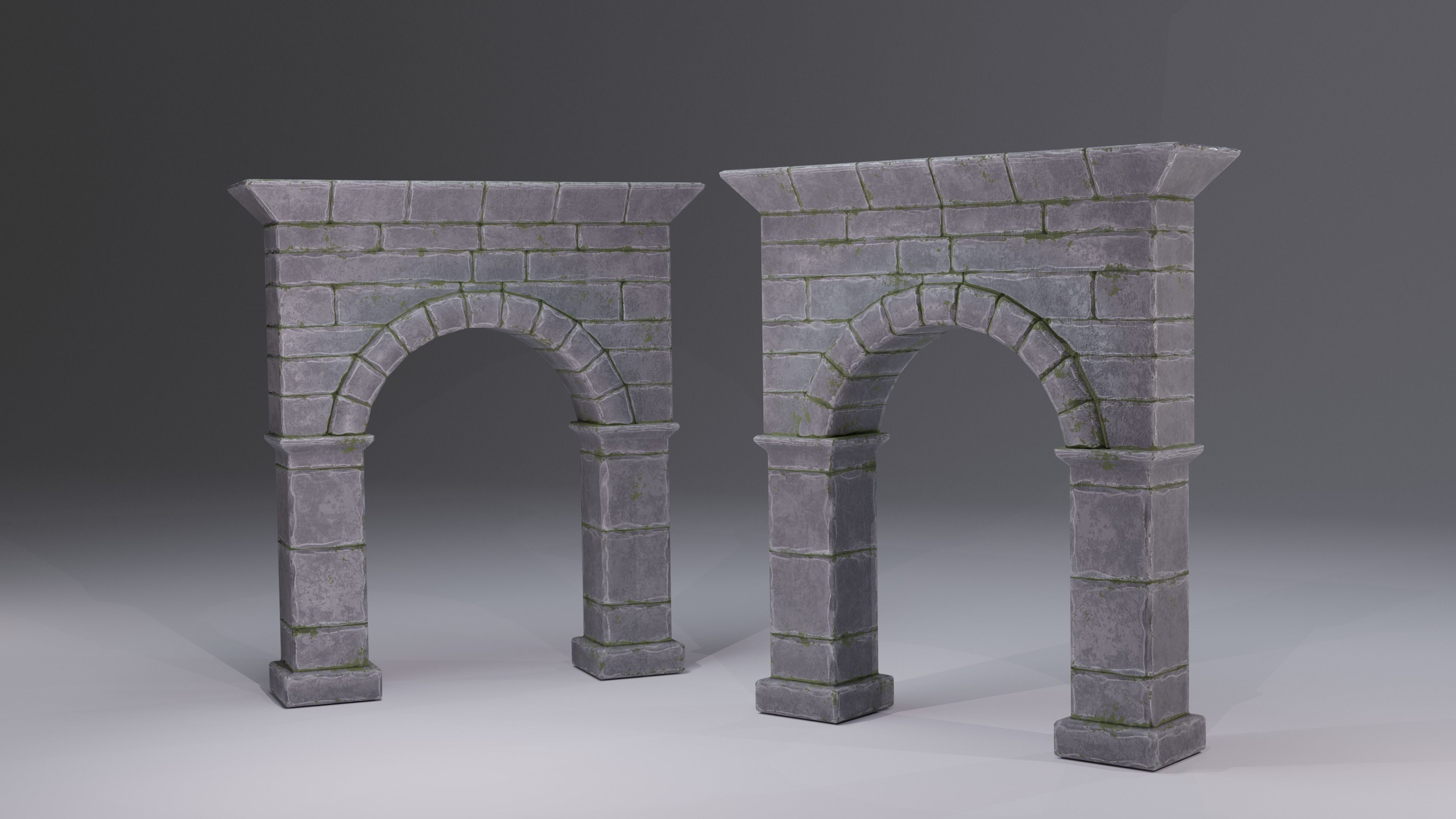 Old Stone Arch Low Poly - Game Ready Low-poly 3D model_2