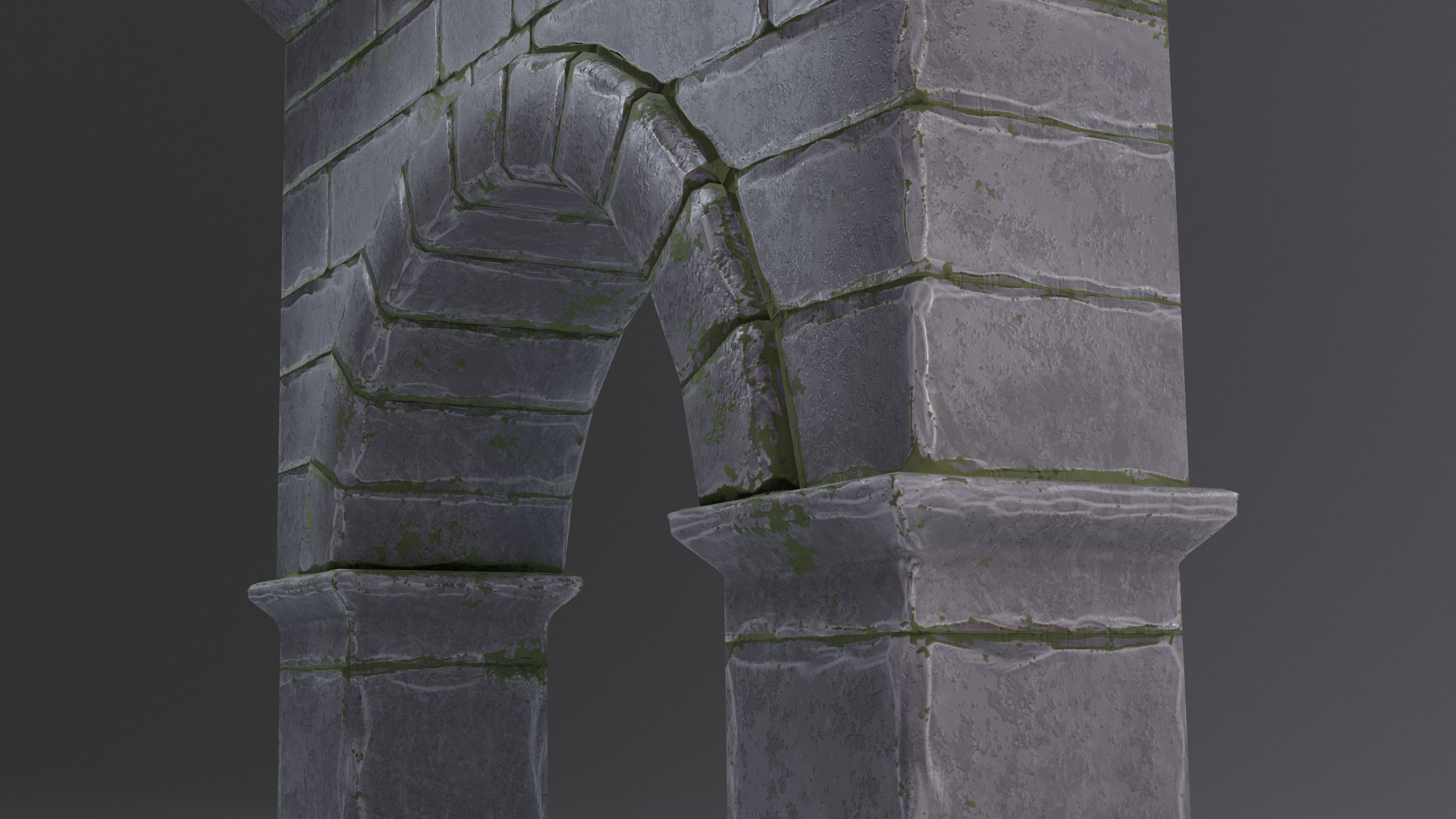 Old Stone Arch Low Poly - Game Ready Low-poly 3D model_4
