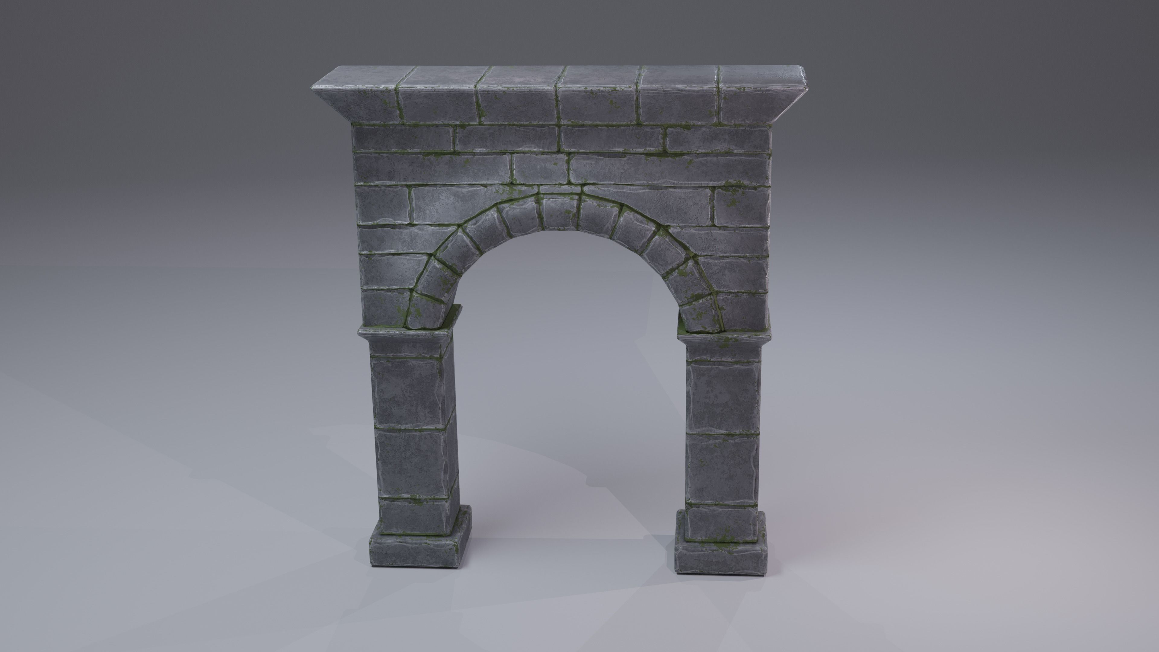 Old Stone Arch Low Poly - Game Ready Low-poly 3D model_3
