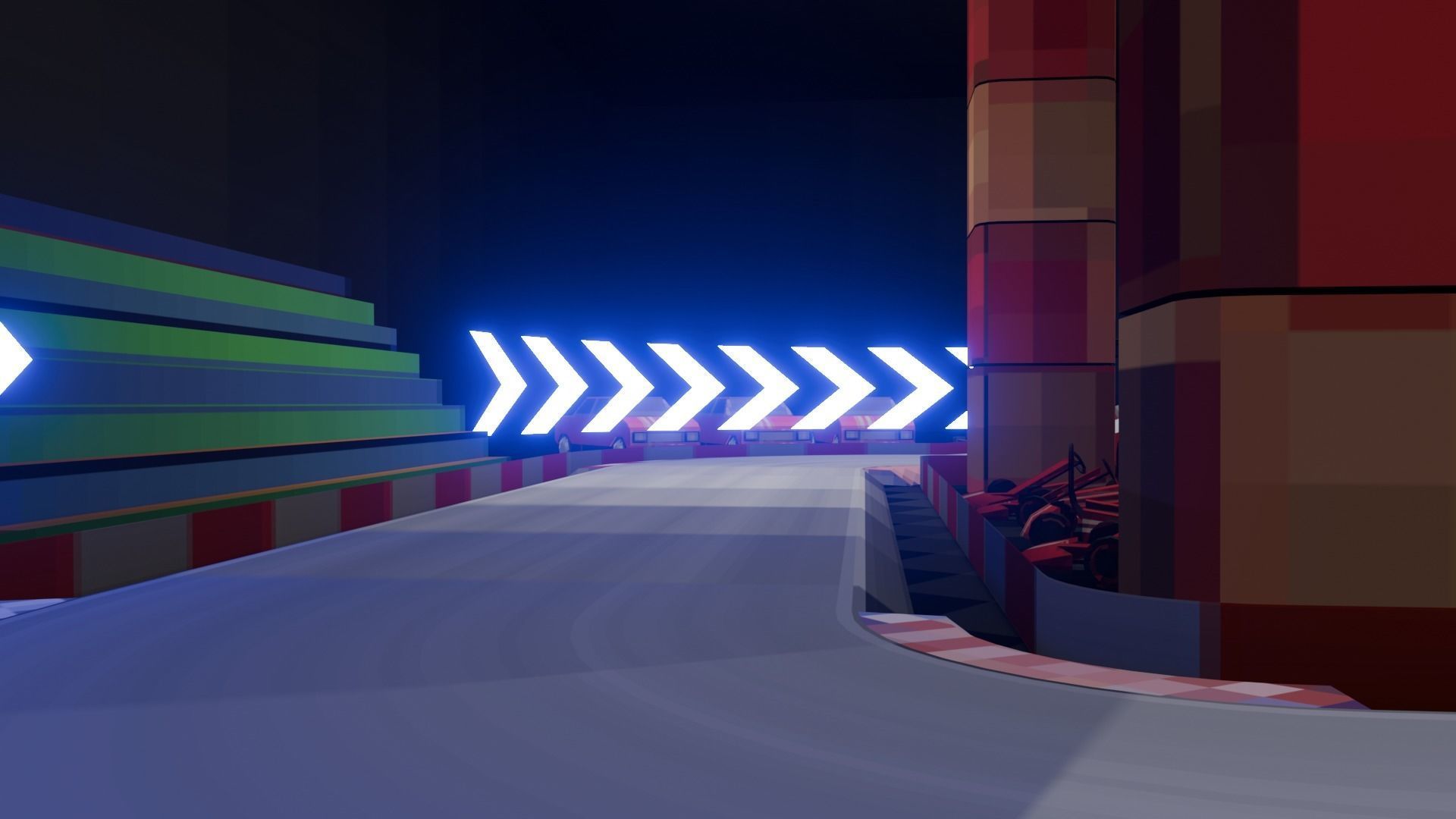 Retro Game Kart Racing Track Low-poly 3D model_8