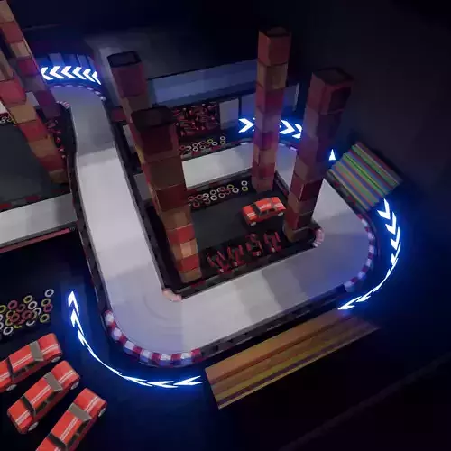 Retro Game Kart Racing Track