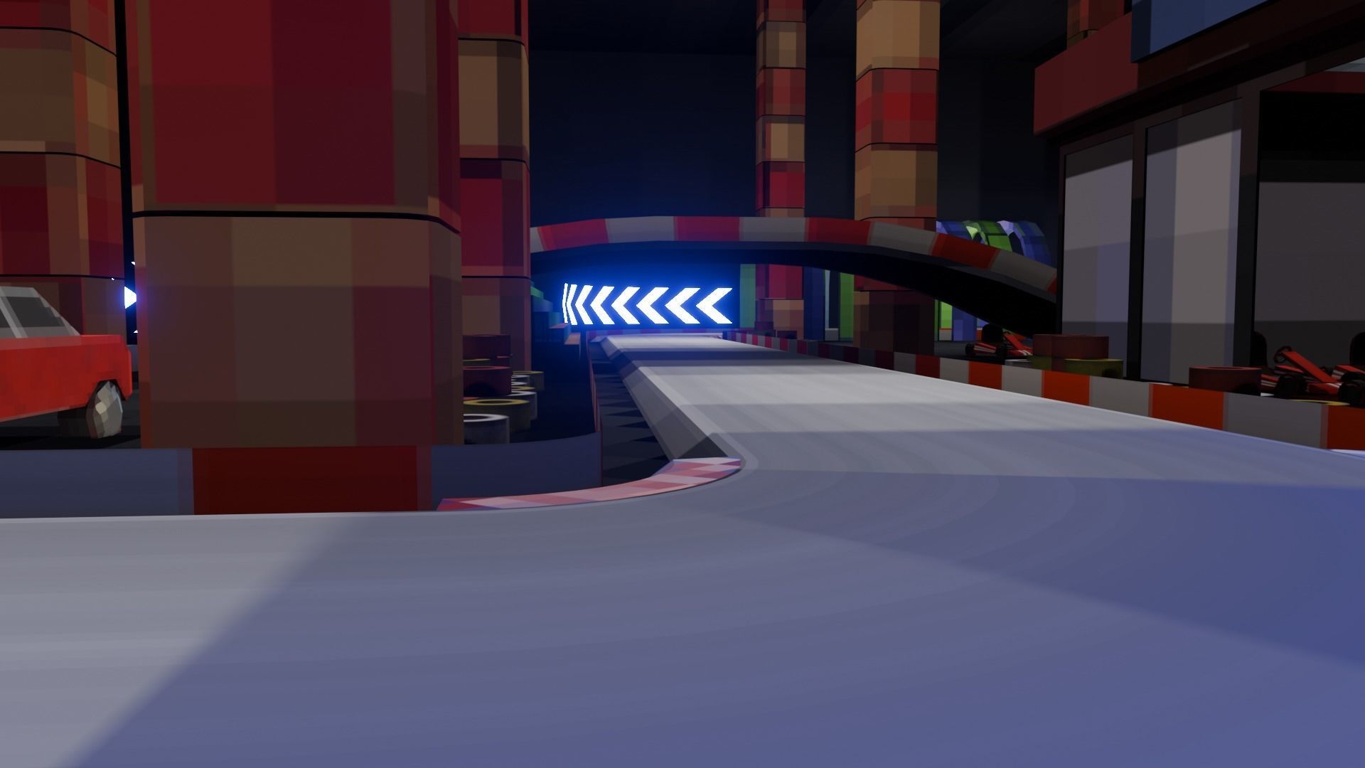 Retro Game Kart Racing Track Low-poly 3D model_7