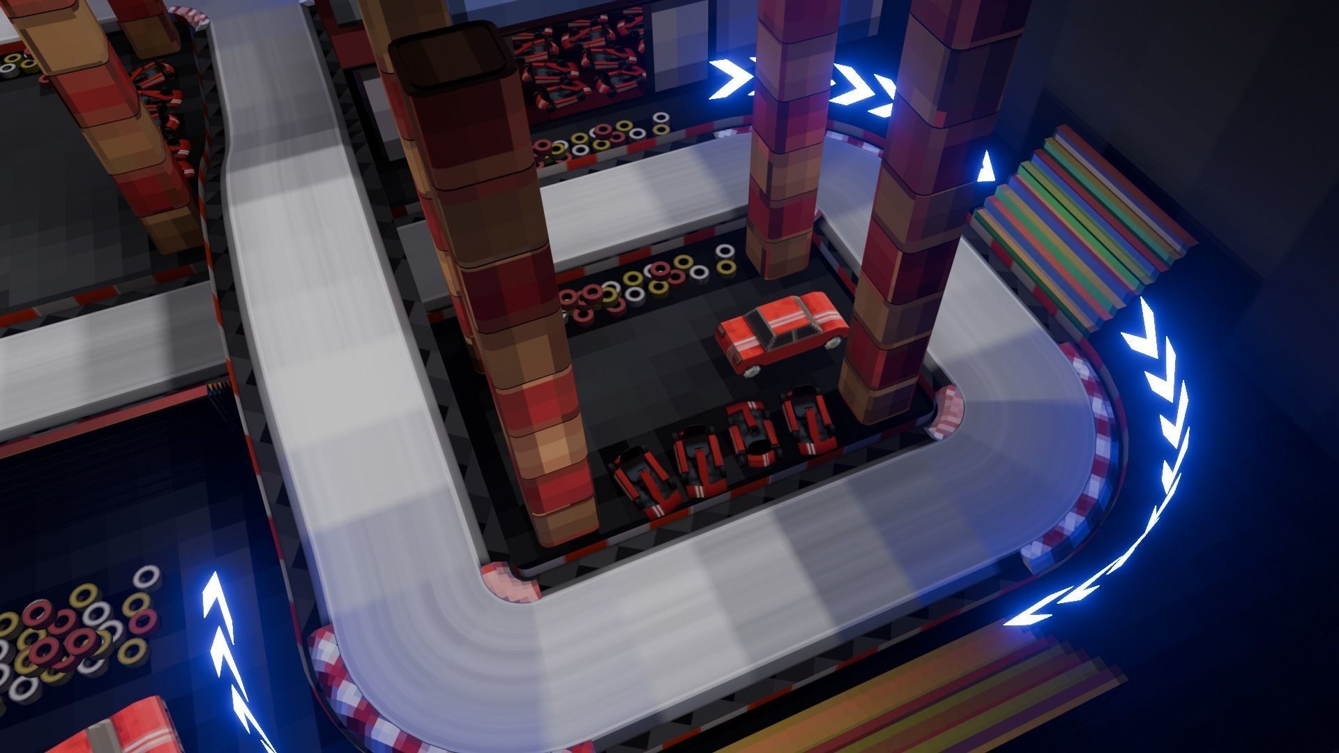 Retro Game Kart Racing Track Low-poly 3D model_5