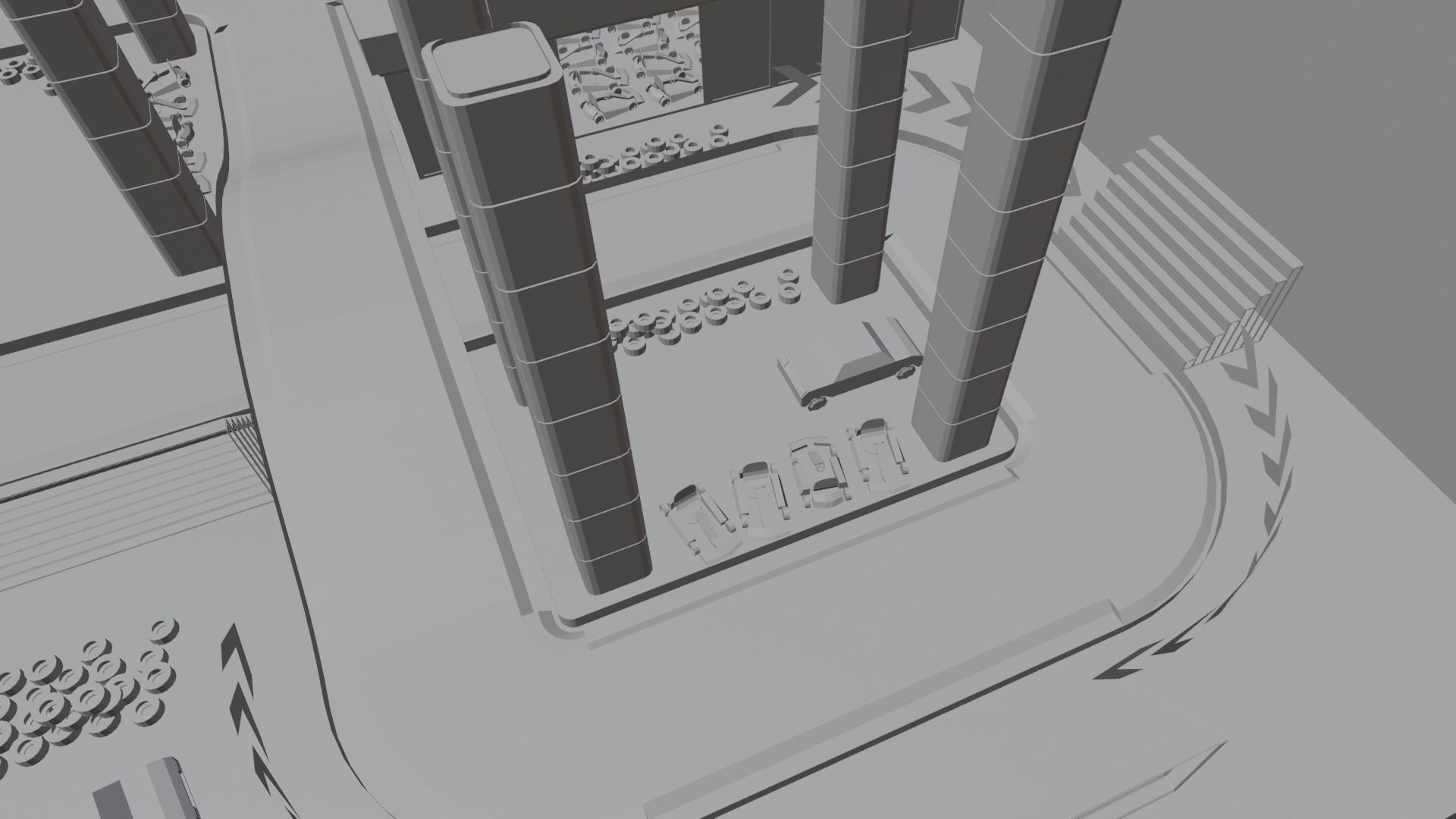 Retro Game Kart Racing Track Low-poly 3D model_14