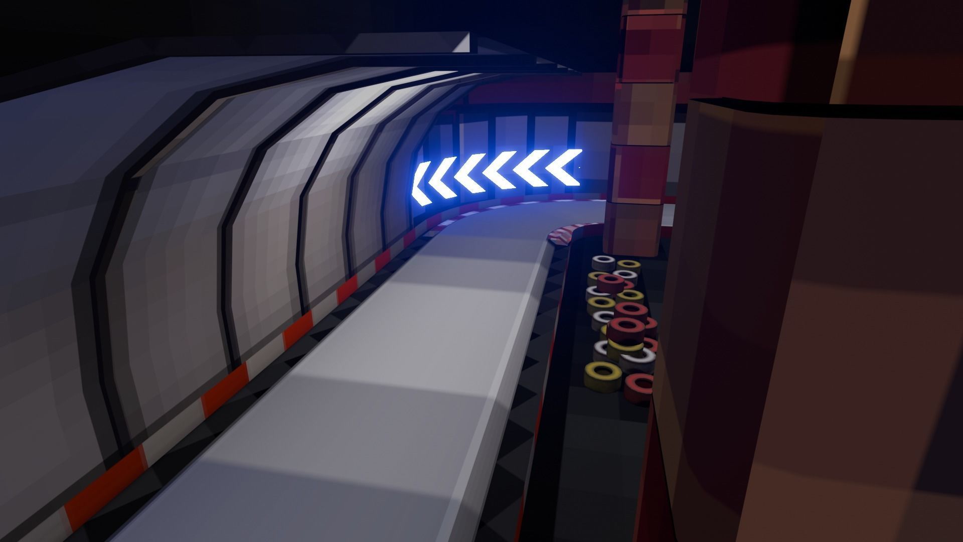Retro Game Kart Racing Track Low-poly 3D model_9