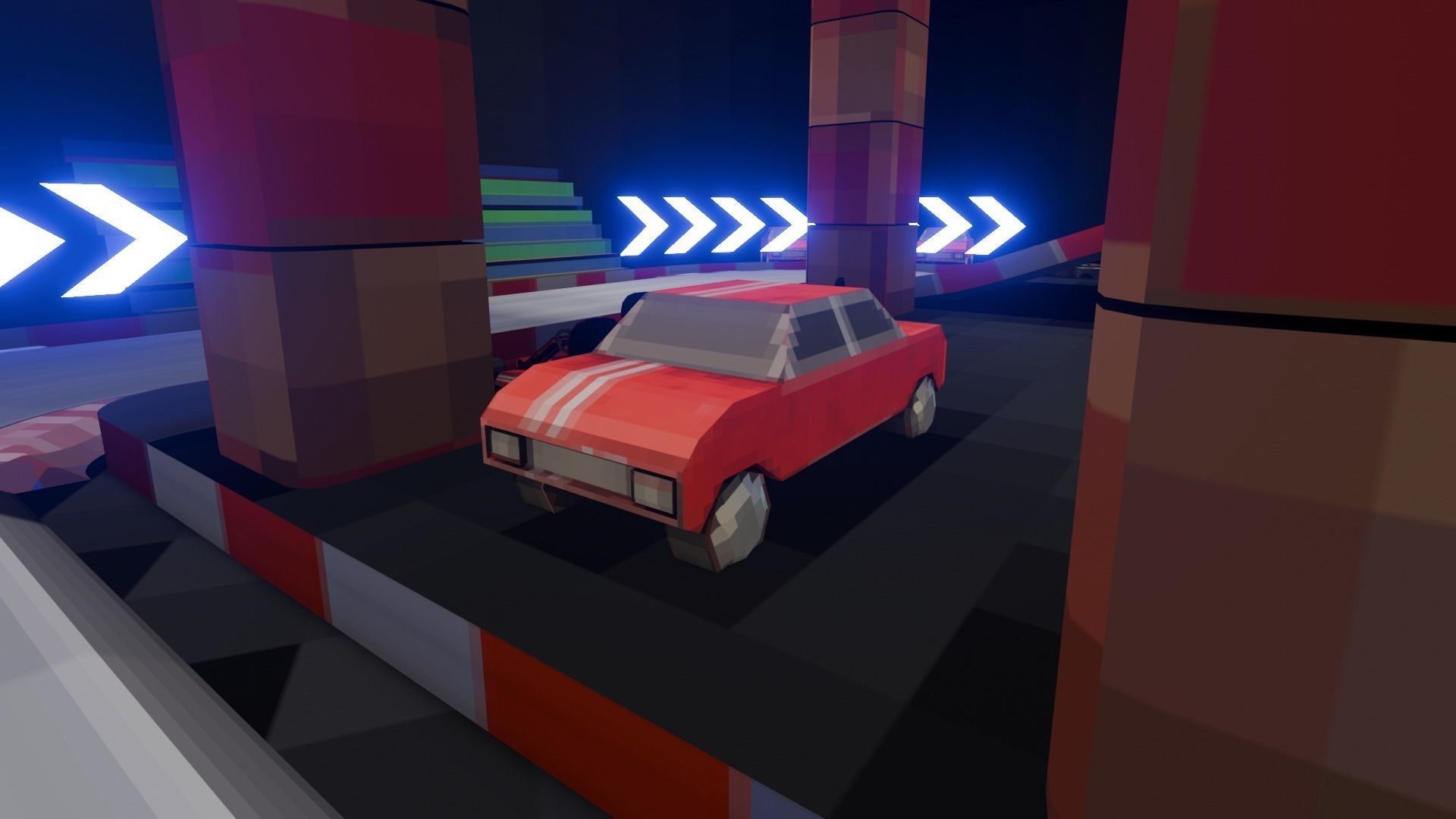 Retro Game Kart Racing Track Low-poly 3D model_10