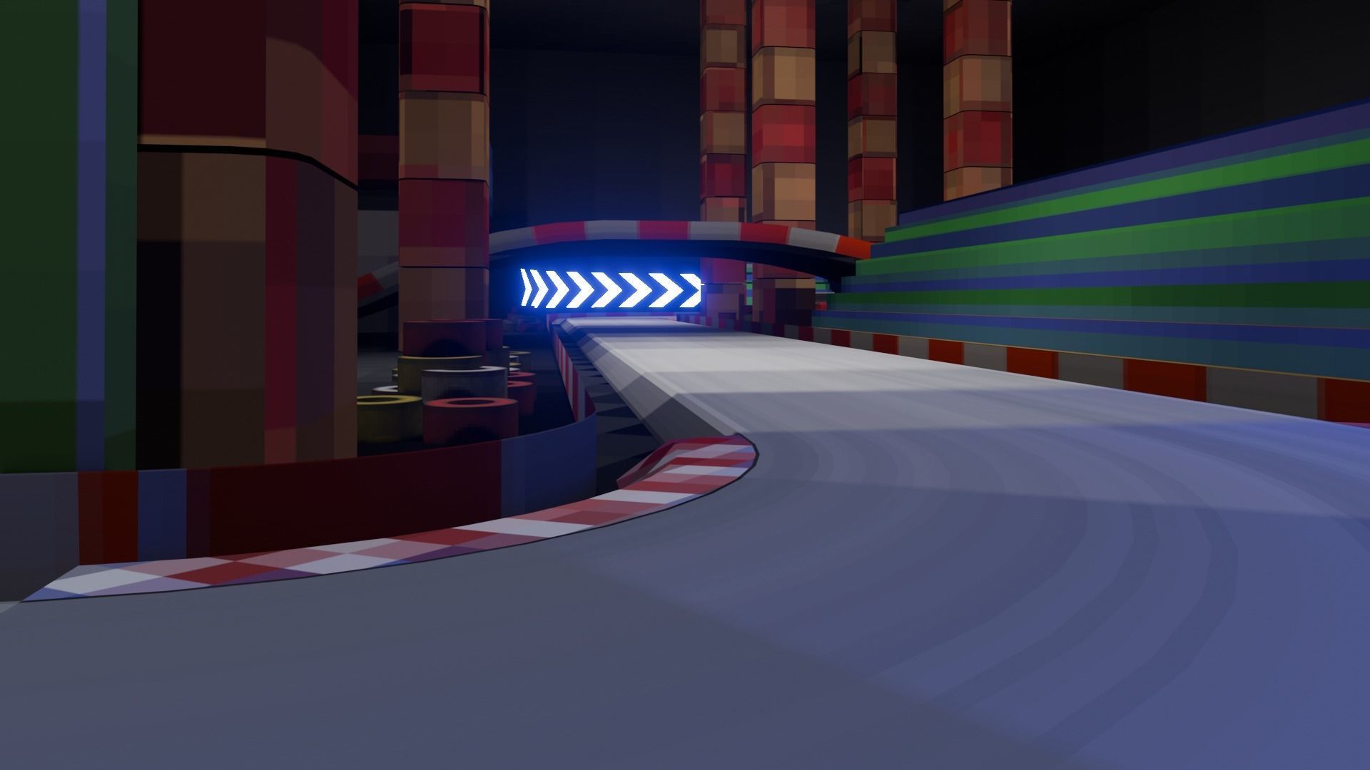 Retro Game Kart Racing Track Low-poly 3D model_6