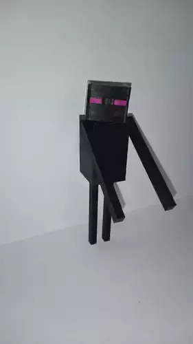 Minecraft Enderman foldable phone holder and toy with paper eyes 3D print model