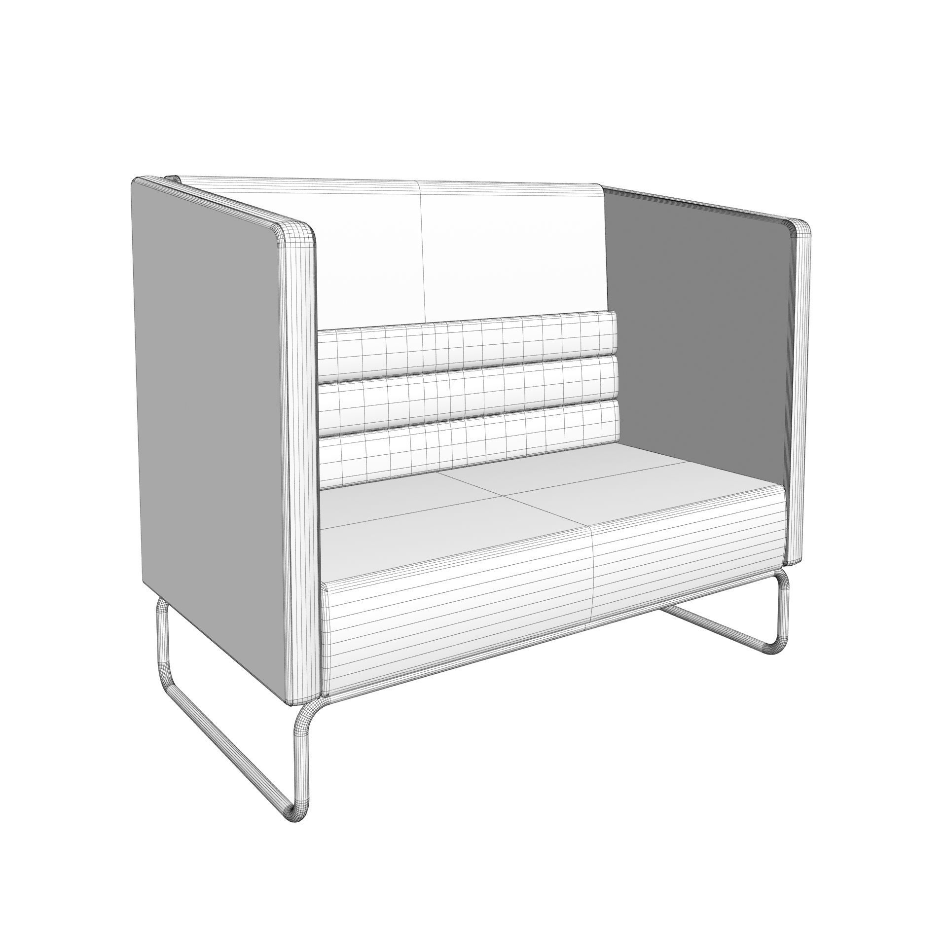 Modern office sofa 3D model_9