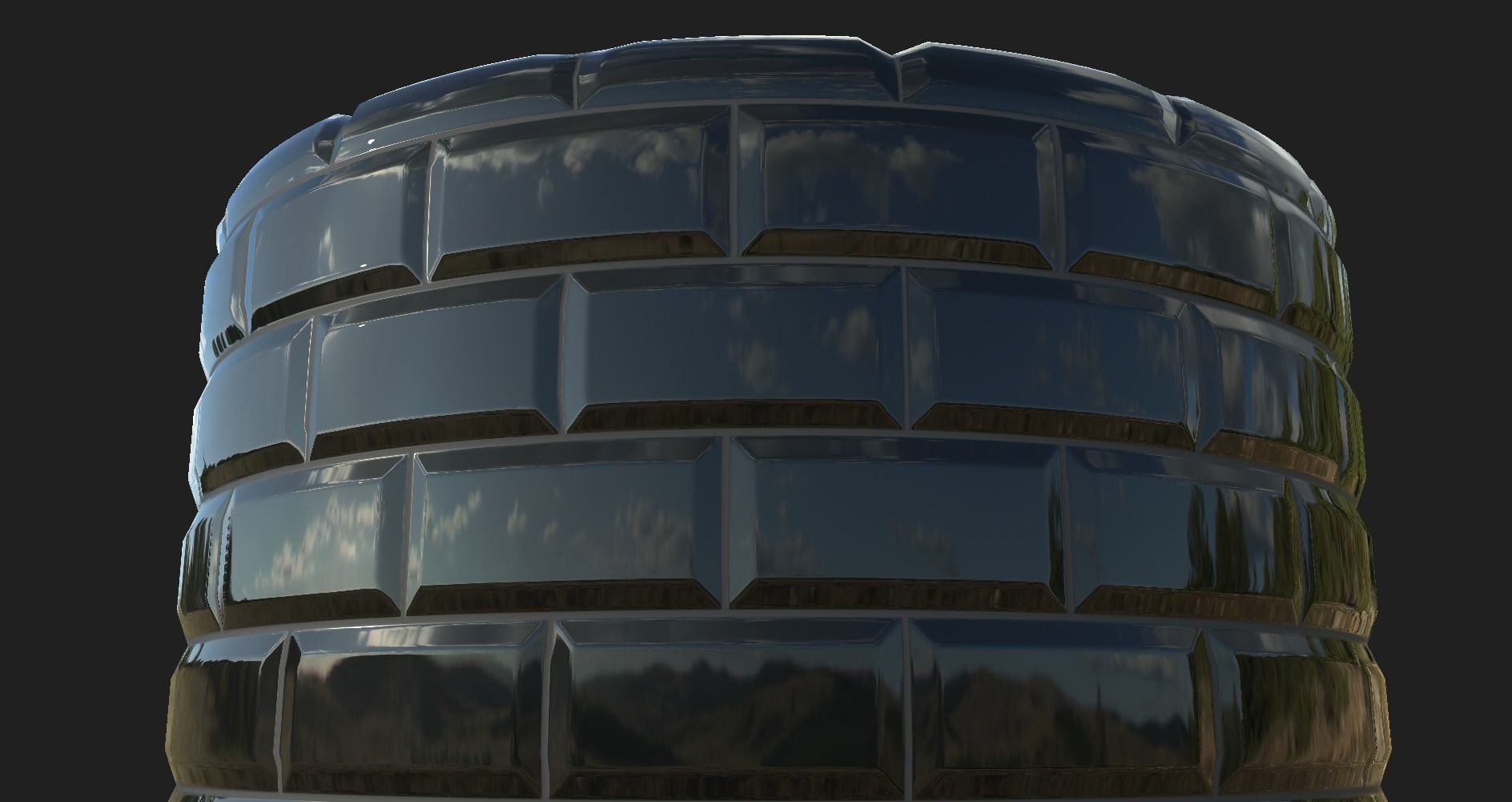Black Tile PBR material Texture_1