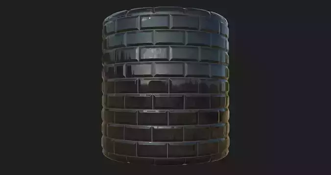 Black Tile PBR material Texture