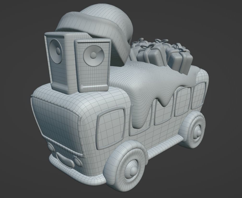 Santa Party Bus 3D print model_2