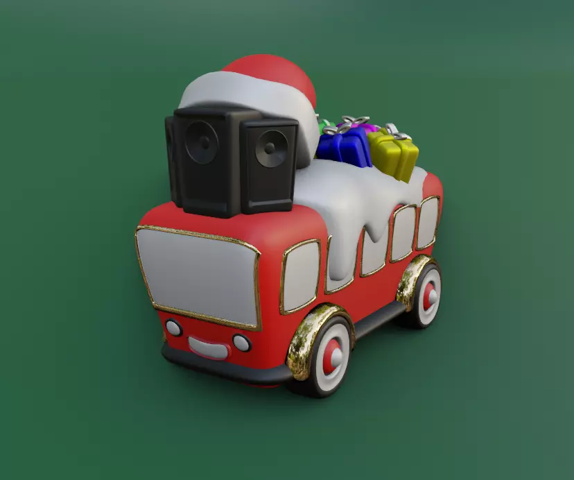 Santa Party Bus 3D print model_0