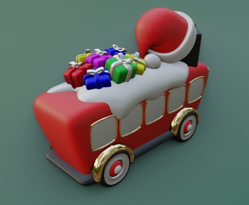 Santa Party Bus 3D print model_1