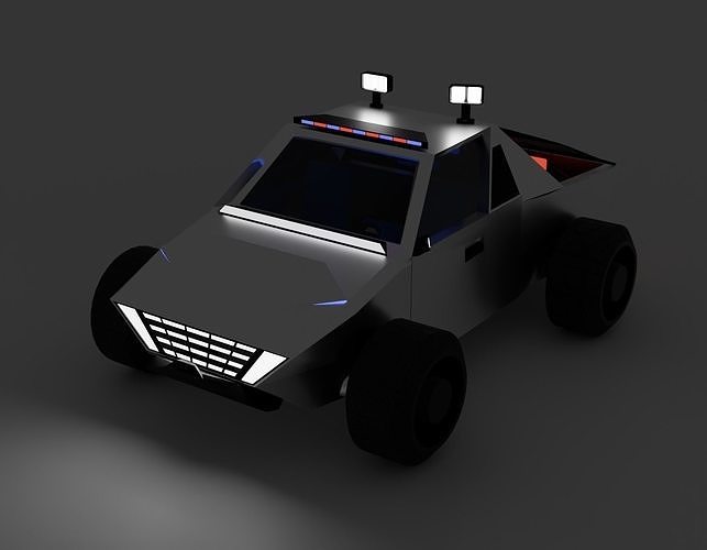 Police car - Pickup car - electric vehicle Free 3D model