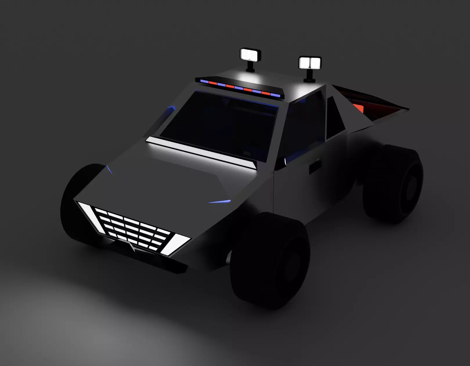 Police car - Pickup car - electric vehicle Free 3D model