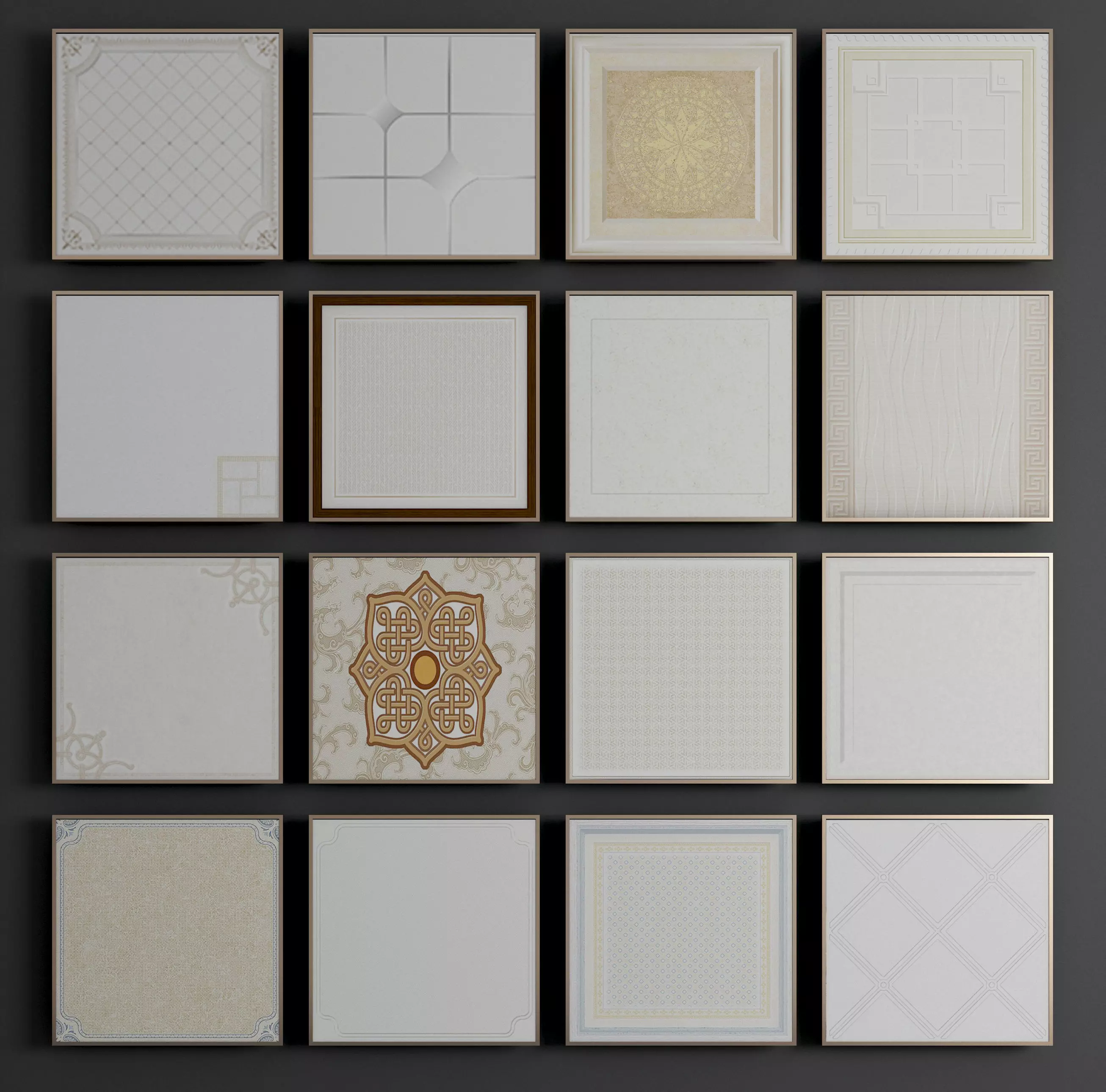 integrated ceiling Modern aluminum buckle 3D model