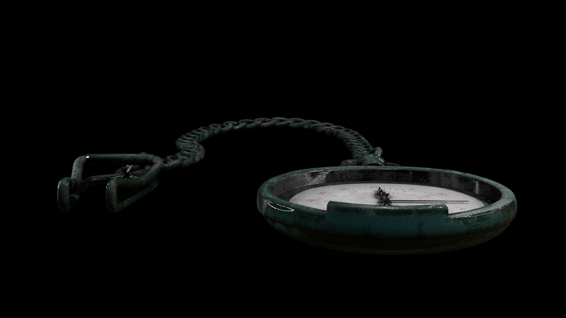 Pocket Watch Vintage Low-poly 3D model_8