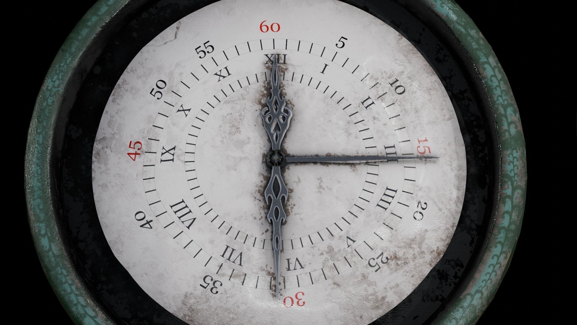 Pocket Watch Vintage Low-poly 3D model_7