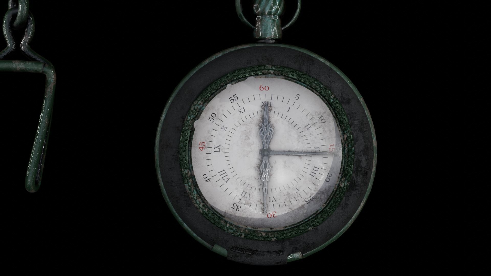 Pocket Watch Vintage Low-poly 3D model_4