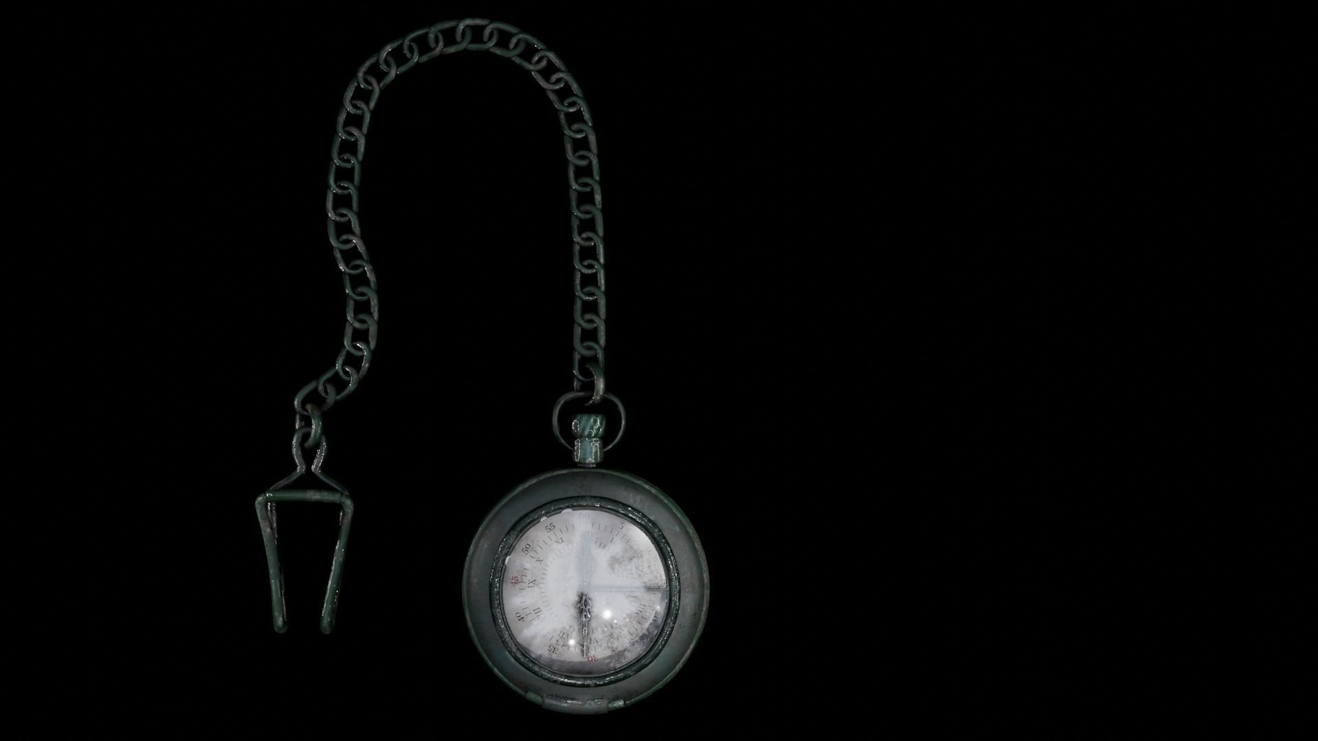 Pocket Watch Vintage Low-poly 3D model_1