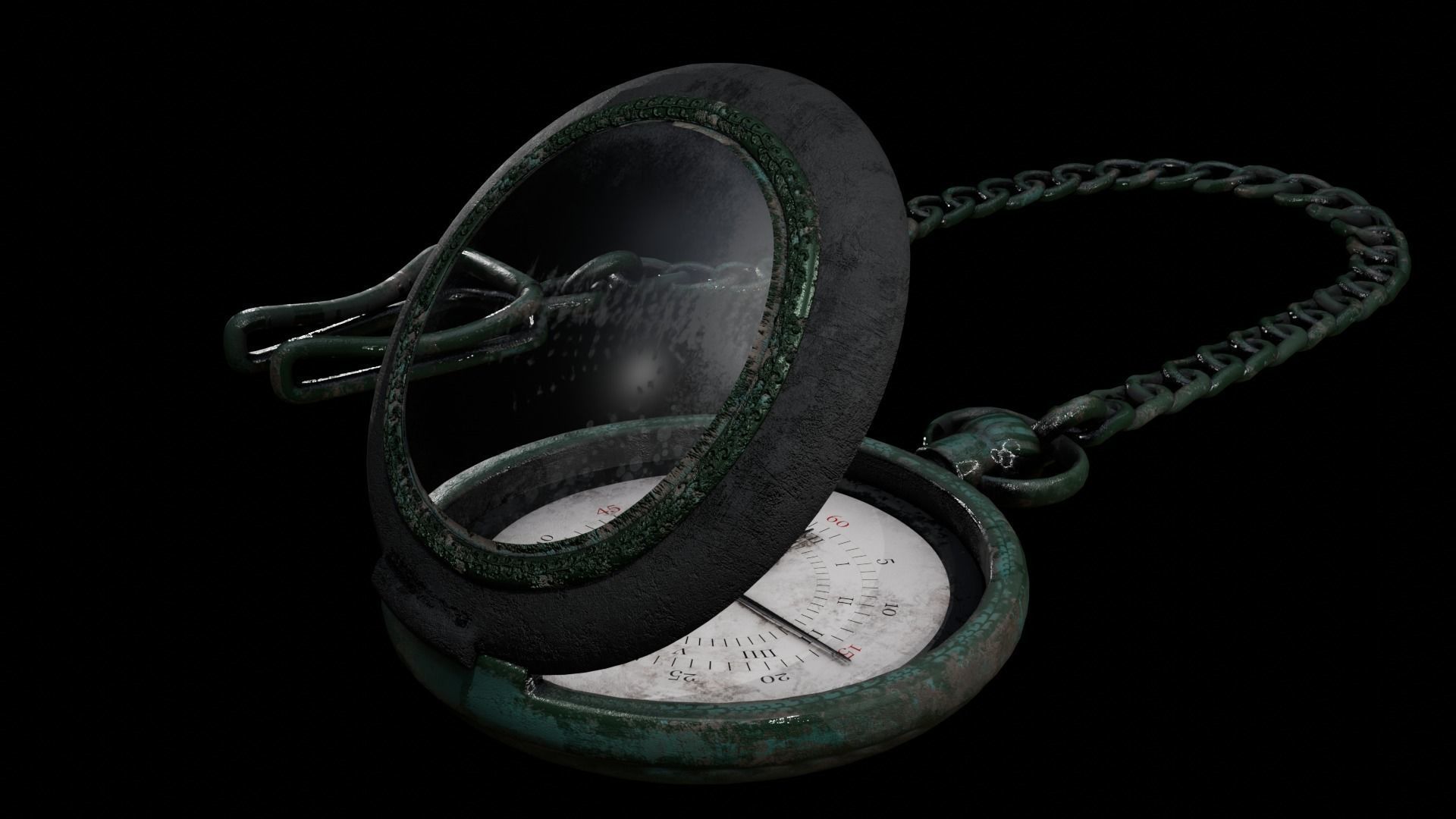 Pocket Watch Vintage Low-poly 3D model_3