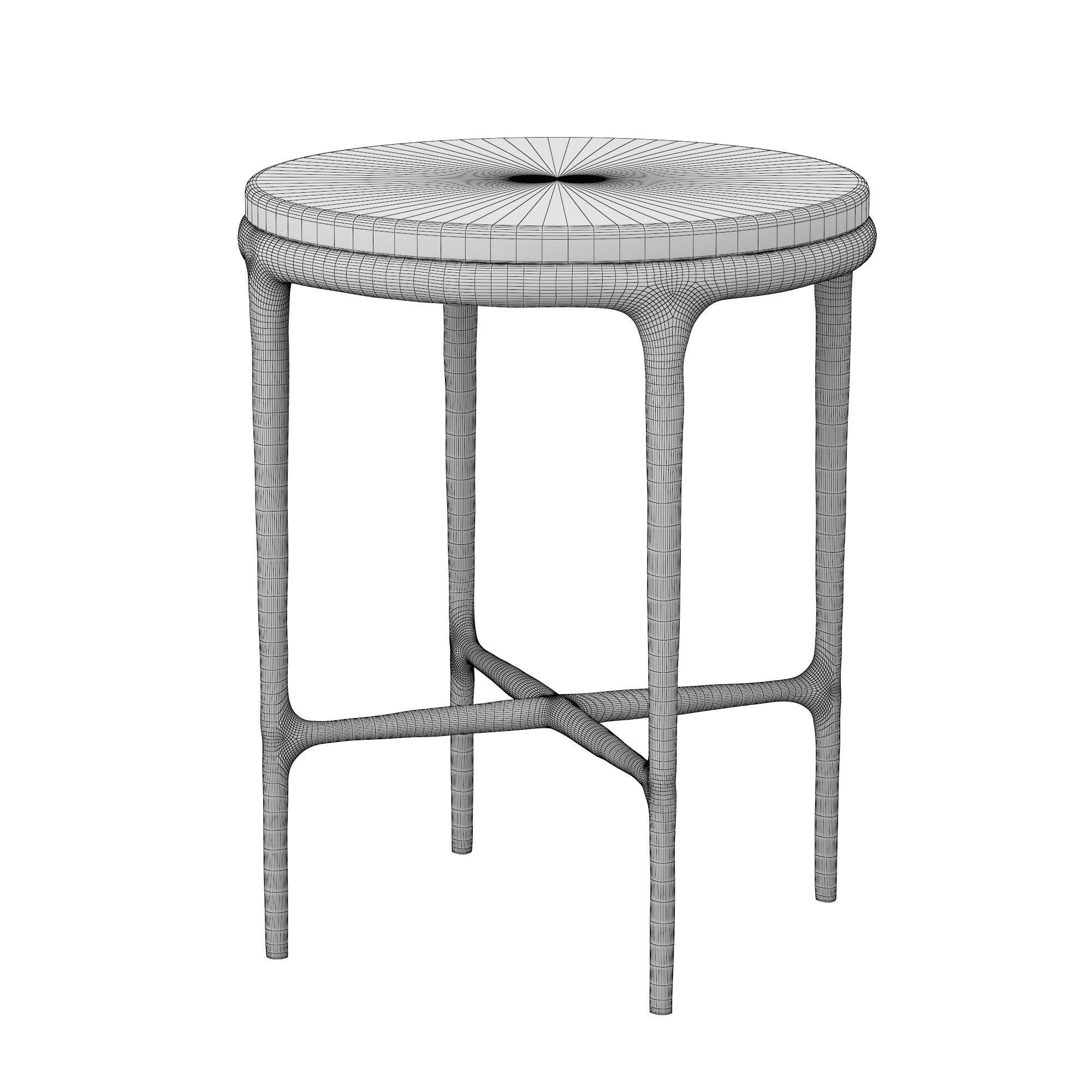 HADDEUS MARBLE ROUND SIDE TABLE 3D model_4
