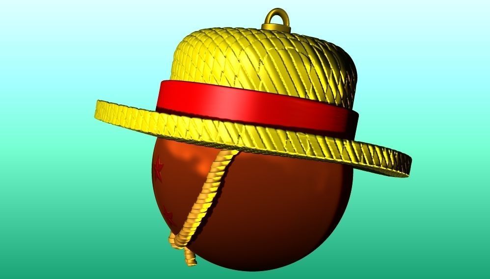 ESFERA SOMBRERO ADORNO DRAGON BALL ONE PIECE LUFFY GOKU 3D print model_2