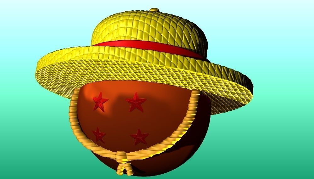 ESFERA SOMBRERO ADORNO DRAGON BALL ONE PIECE LUFFY GOKU 3D print model_1