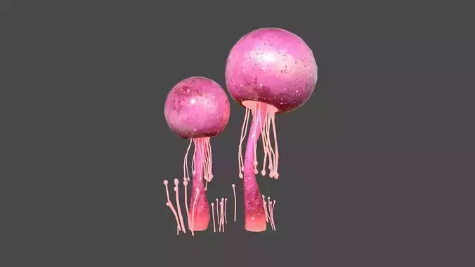 Fantasy Mushroom E03 Red - Scene Backdrop Design Low-poly 3D model