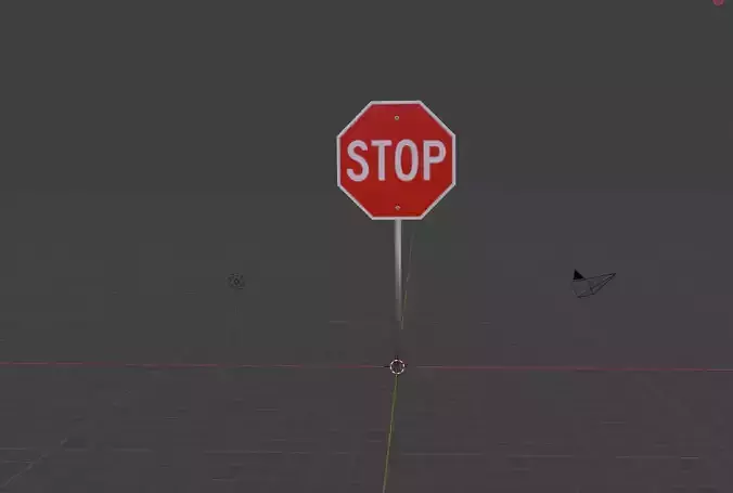 Stop Sign model Free low-poly 3D model