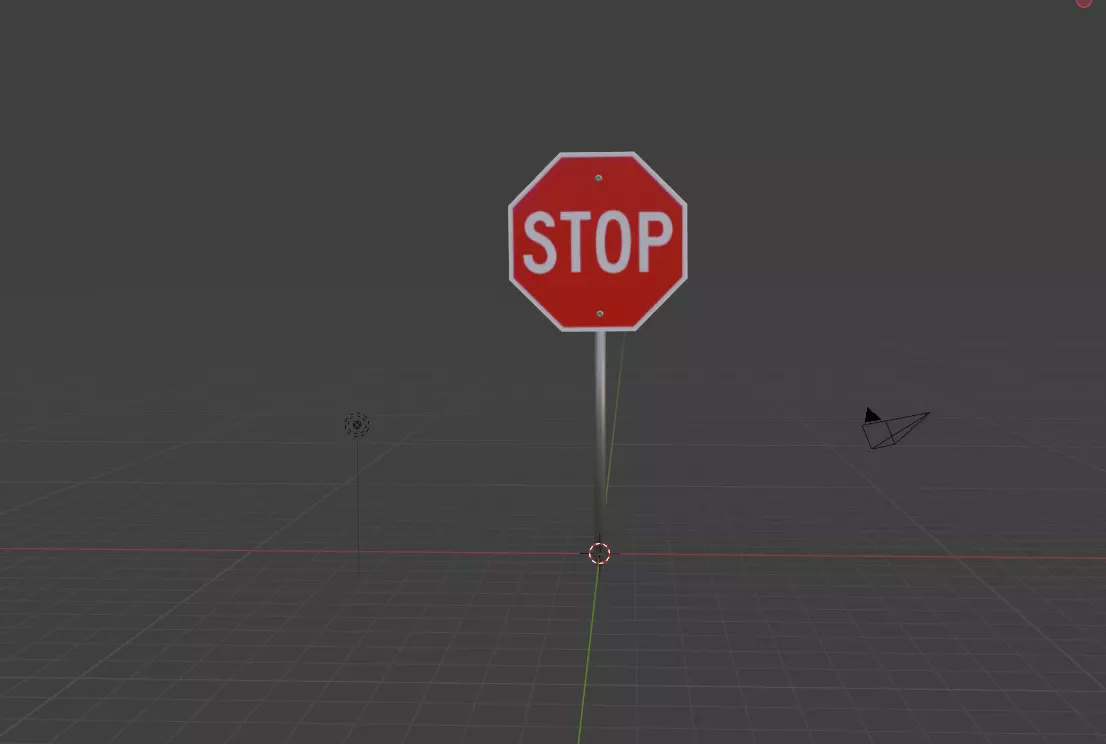 Stop Sign model Free low-poly 3D model_0
