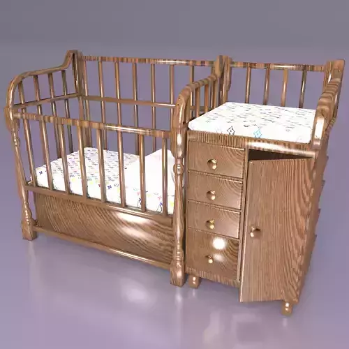 Baby Bed 2 - 4K 3D model
