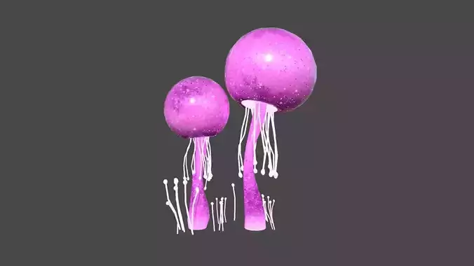 Fantasy Mushroom E07 Pink - Scene Backdrop Design Low-poly 3D model