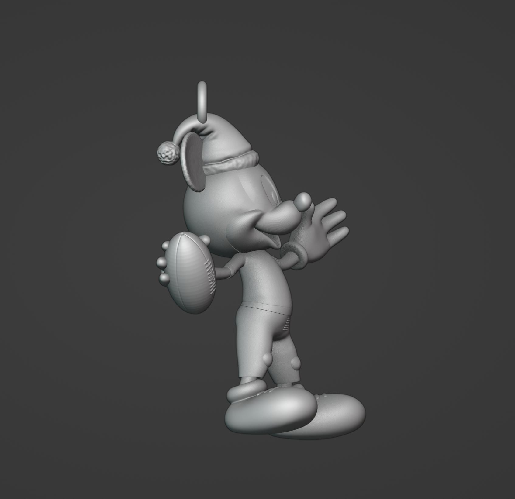 Football Mickey Christmas Ornament 3D print model_2