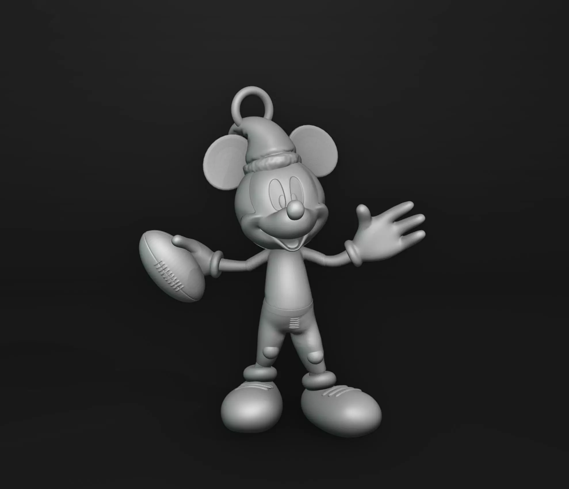Football Mickey Christmas Ornament 3D print model_0
