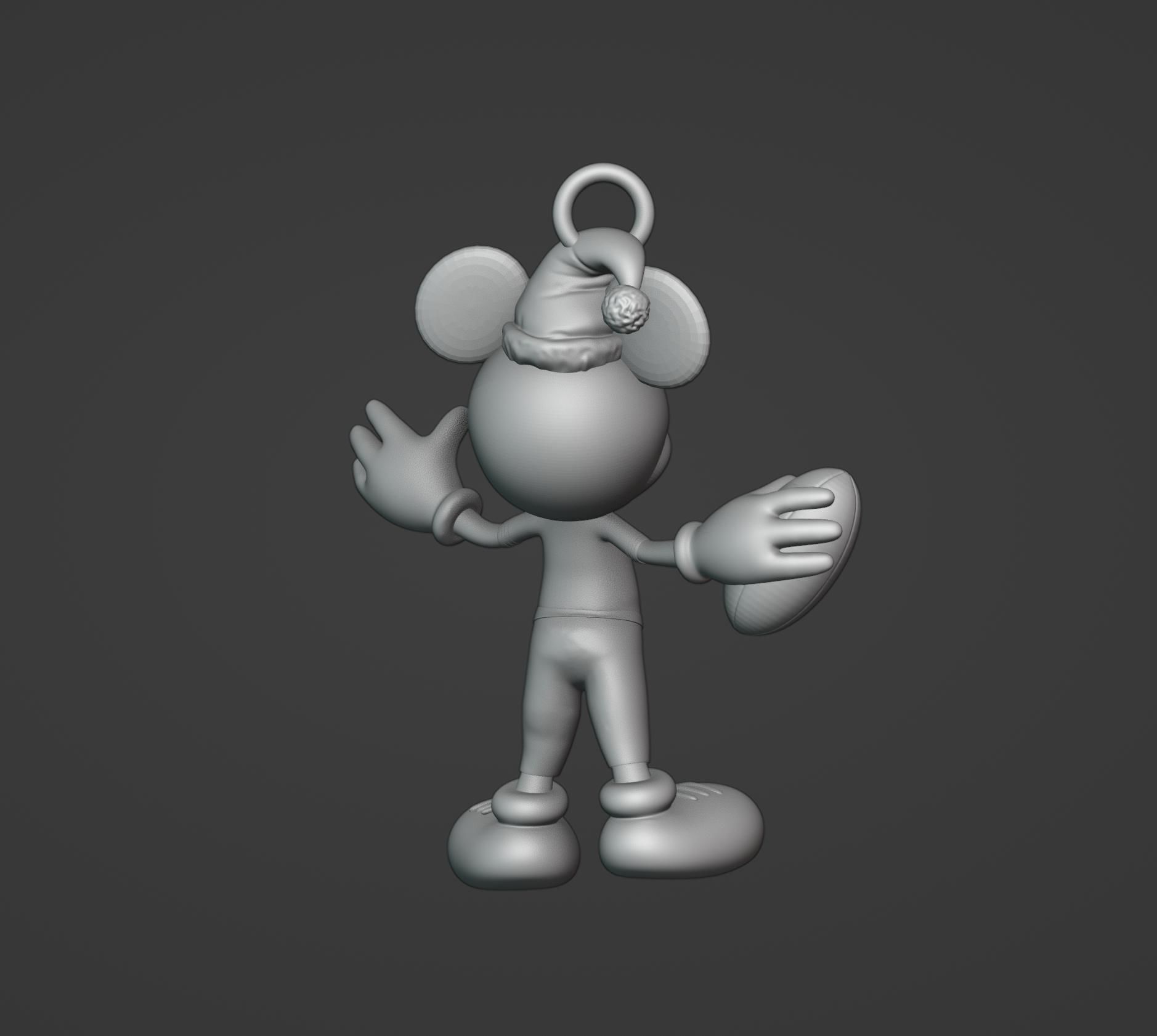 Football Mickey Christmas Ornament 3D print model_6