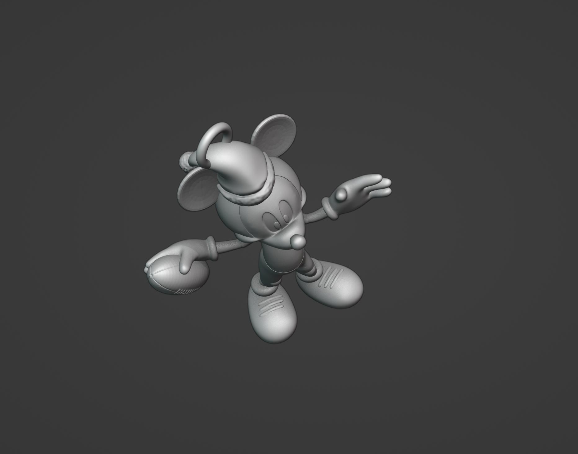 Football Mickey Christmas Ornament 3D print model_7
