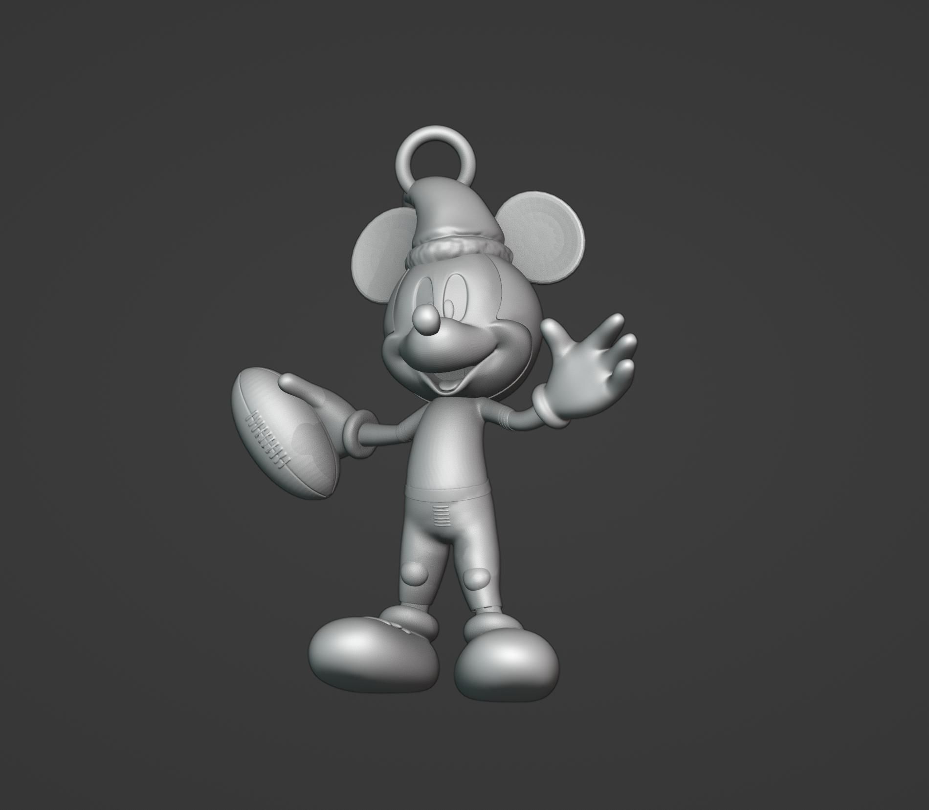 Football Mickey Christmas Ornament 3D print model_1
