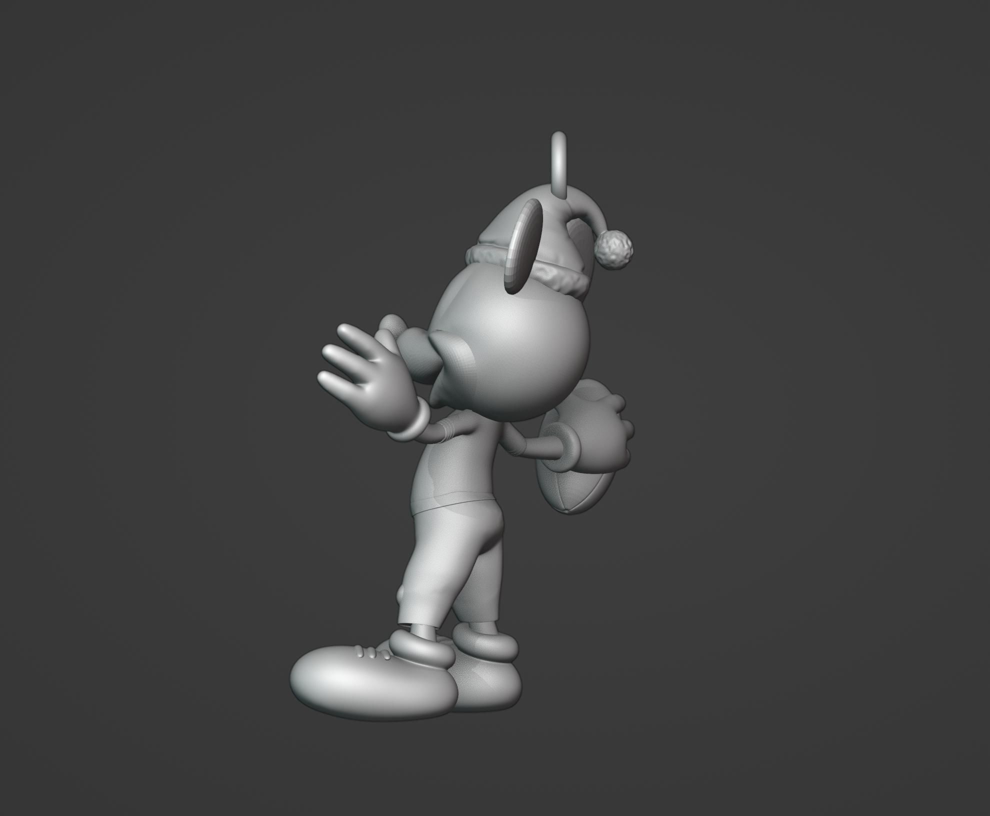 Football Mickey Christmas Ornament 3D print model_4
